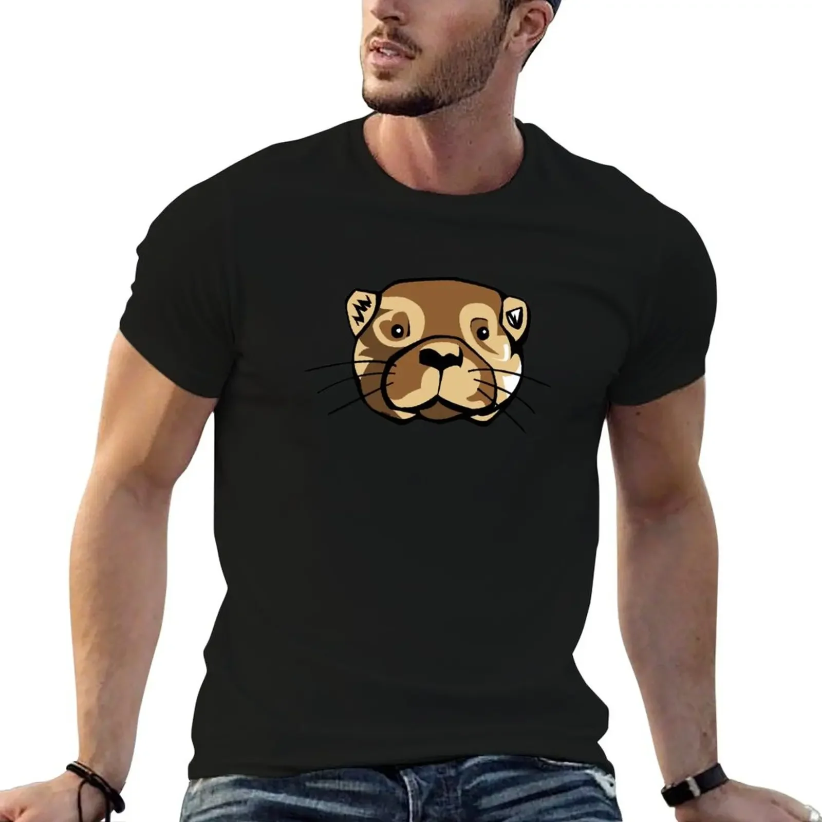 ROBUST OTTER T-Shirt plus size tops plain blacks t shirt men 100℅ cotton