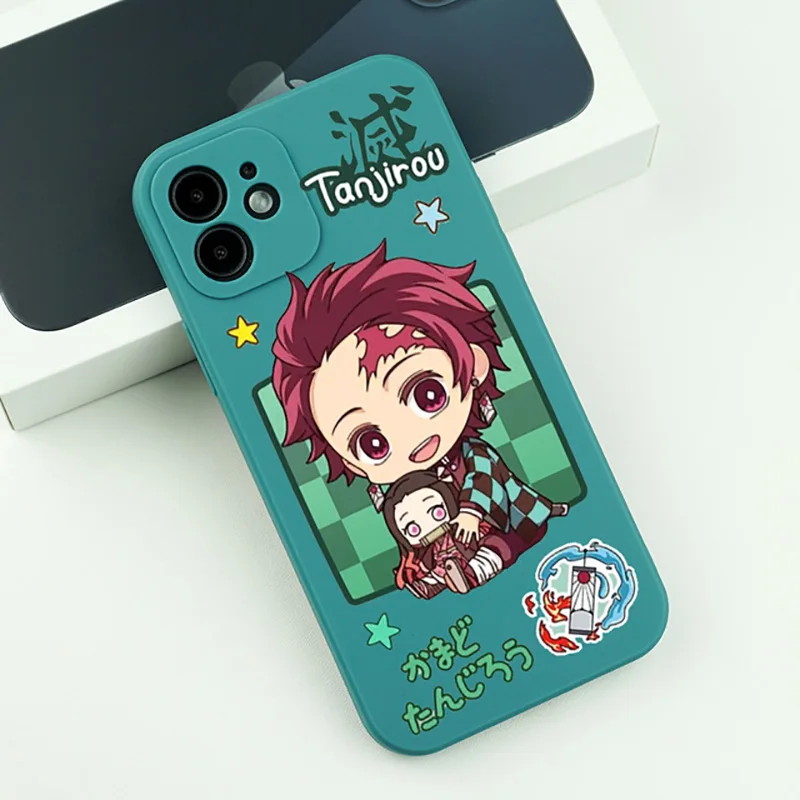 Coque de téléphone antichoc Anime Demon Slayer, coque de protection pour iPhone 11, 12, 13 Pro Max, 6s, 7, 8Plus, X, Poly XS, SE, Kimetsu No Yaiba