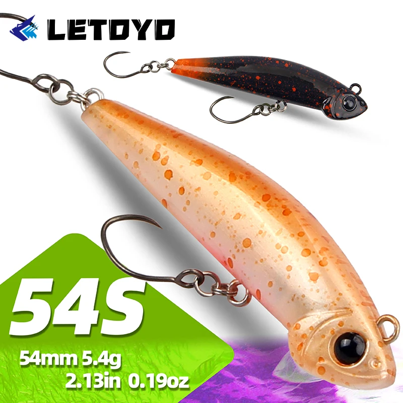LETOYO  1PCS Vibration Lure 54mm 5.4g Hard Baits For River Fishing Micro Lures Wobbler Sinking Pencil Artificial Trout Bait
