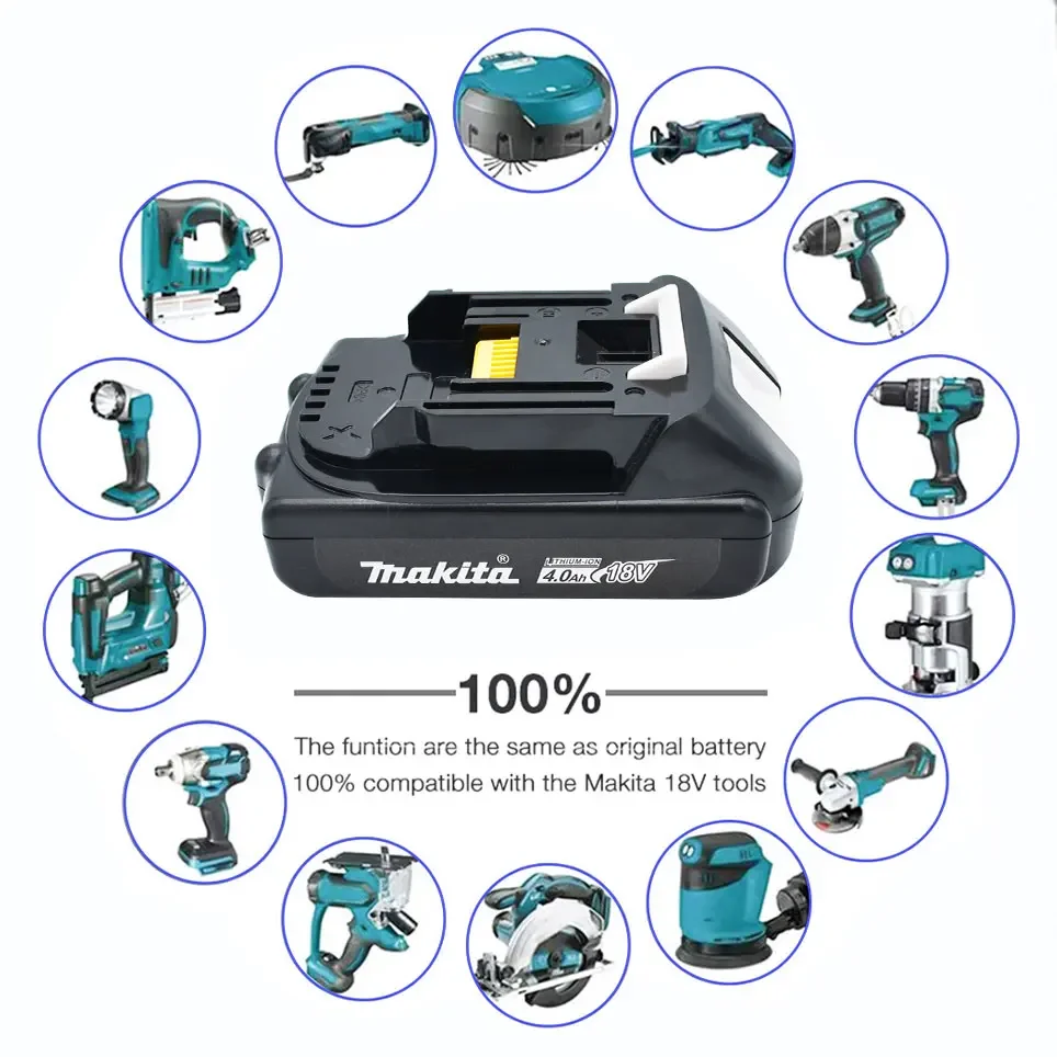 Makita for 18V 3.0Ah/4.0Ah /5.0Ah strong power battery, Rechargeable lithium battery, compatible with BL1840 BL1860 etc.