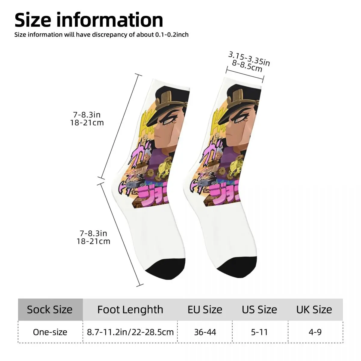 Dio brando und jotaro kujo socken modes trümpfe frühling rutsch feste frauen männer socken hochwertige bedruckte outdoor sports ocken