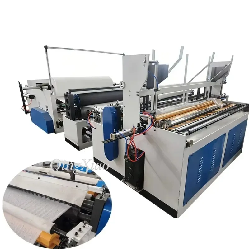 FOB Multifunctional Toilet Roll Rewinding Cutting Packaging Equipment Applied In Household Tissue Paper Factory Manufacturing