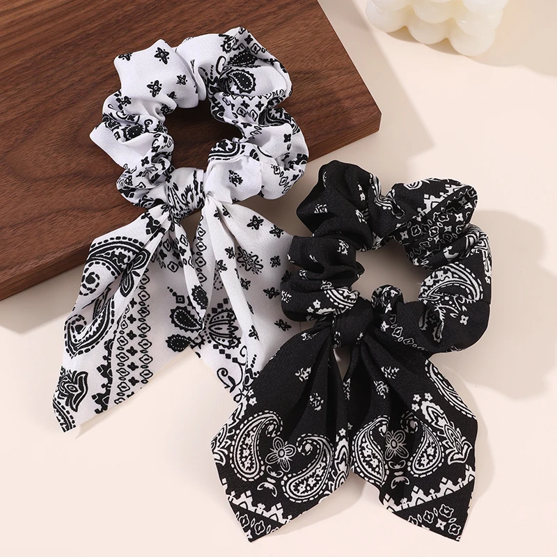 2pcs/set Printed Hair Scrunchi - огляд і ціна Hair Tie Velvet