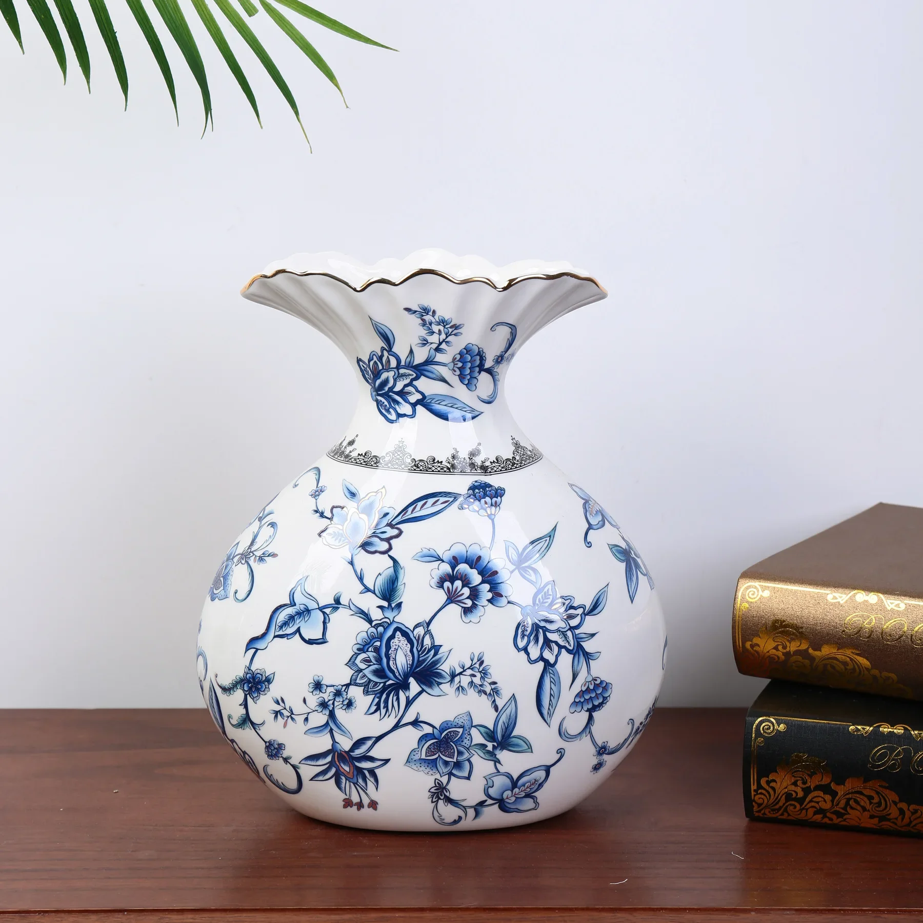 HYS creative light luxury ceramic flower pot vase high sense household hydroponic vase niche housewarming decoration