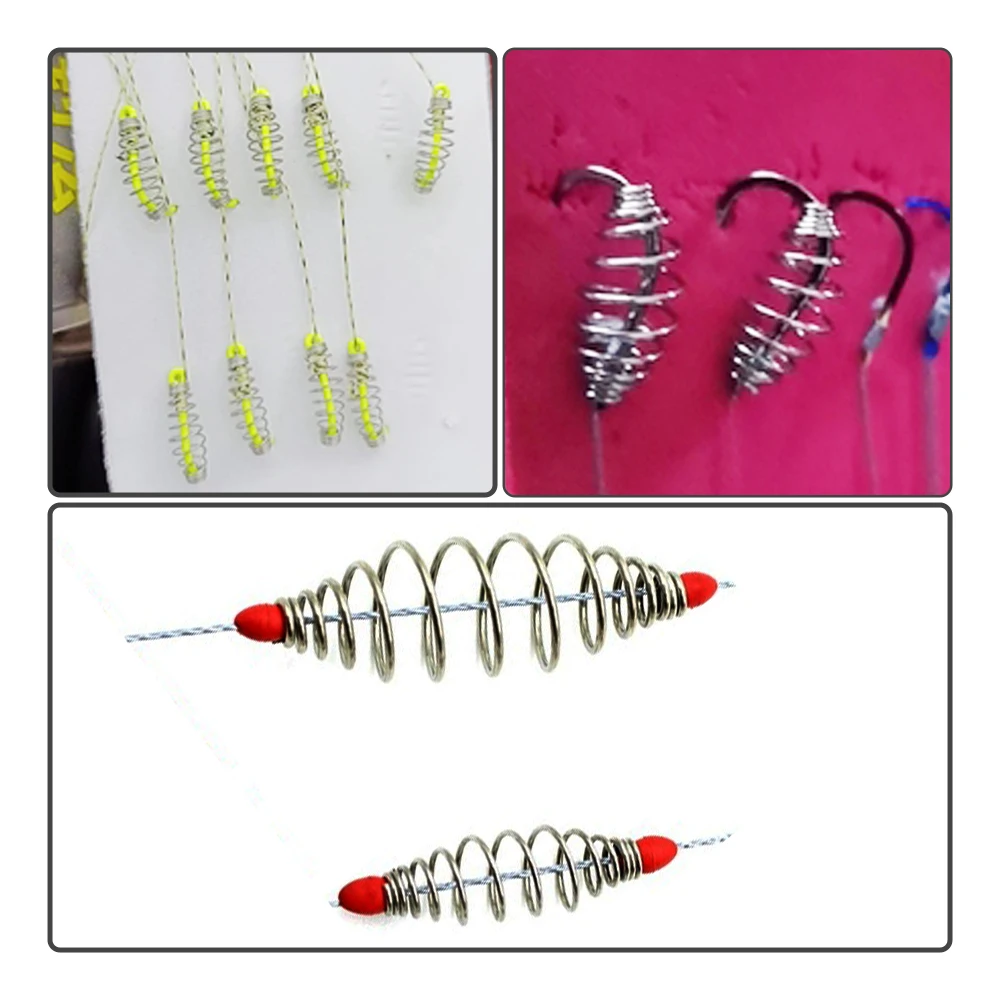 50Pcs/lot Fishing Hook Carp Hook Barbed Swivel Spring Single Circle Explosion Hook Accessories Fishing Tackle