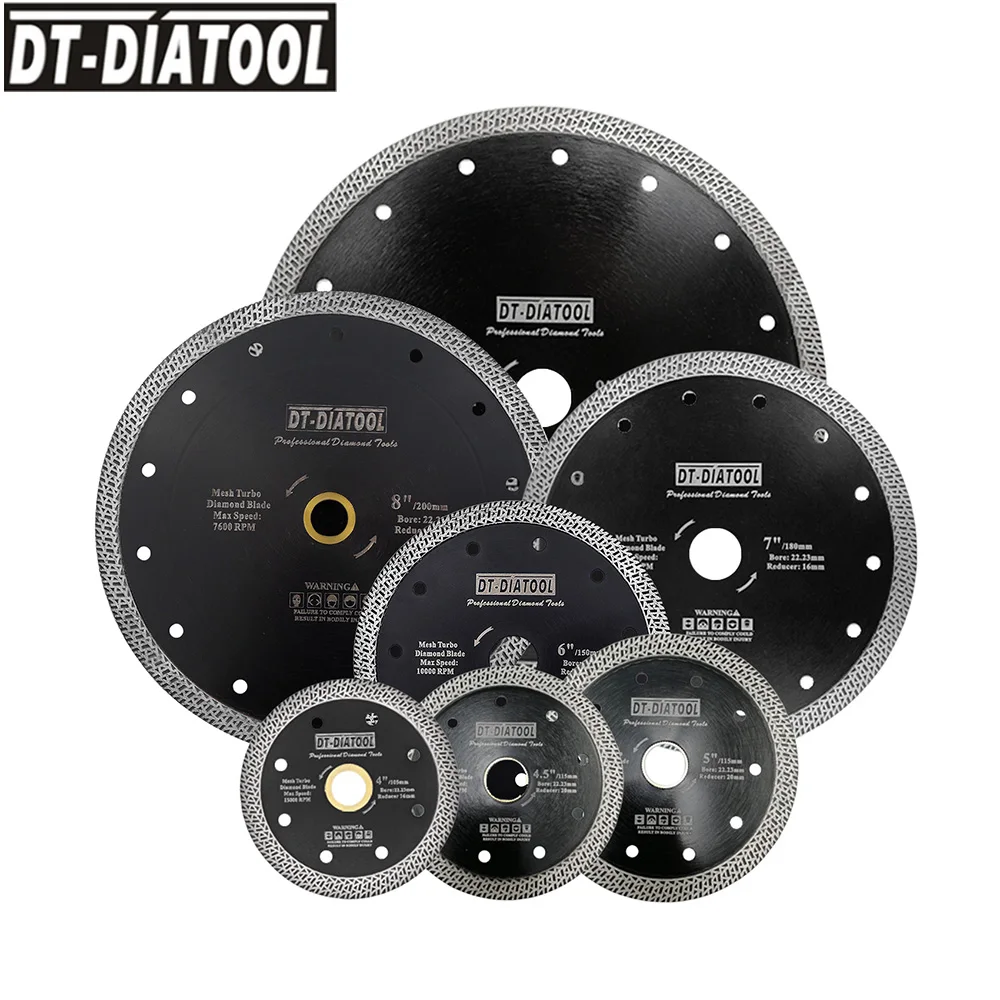 DT-DIATOOL 5pcs/10pcs Mesh Turbo Diamond  Cutting Disc Saw Blade Diamond Wheel for  Granite Marble Tile Brick Dia 4