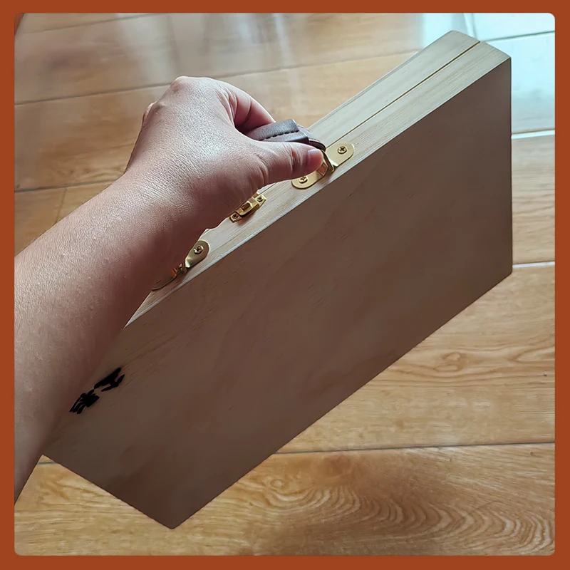 Solid Wood Portable Painting Box，Multi Functional Portable Portable Storage Wooden Box