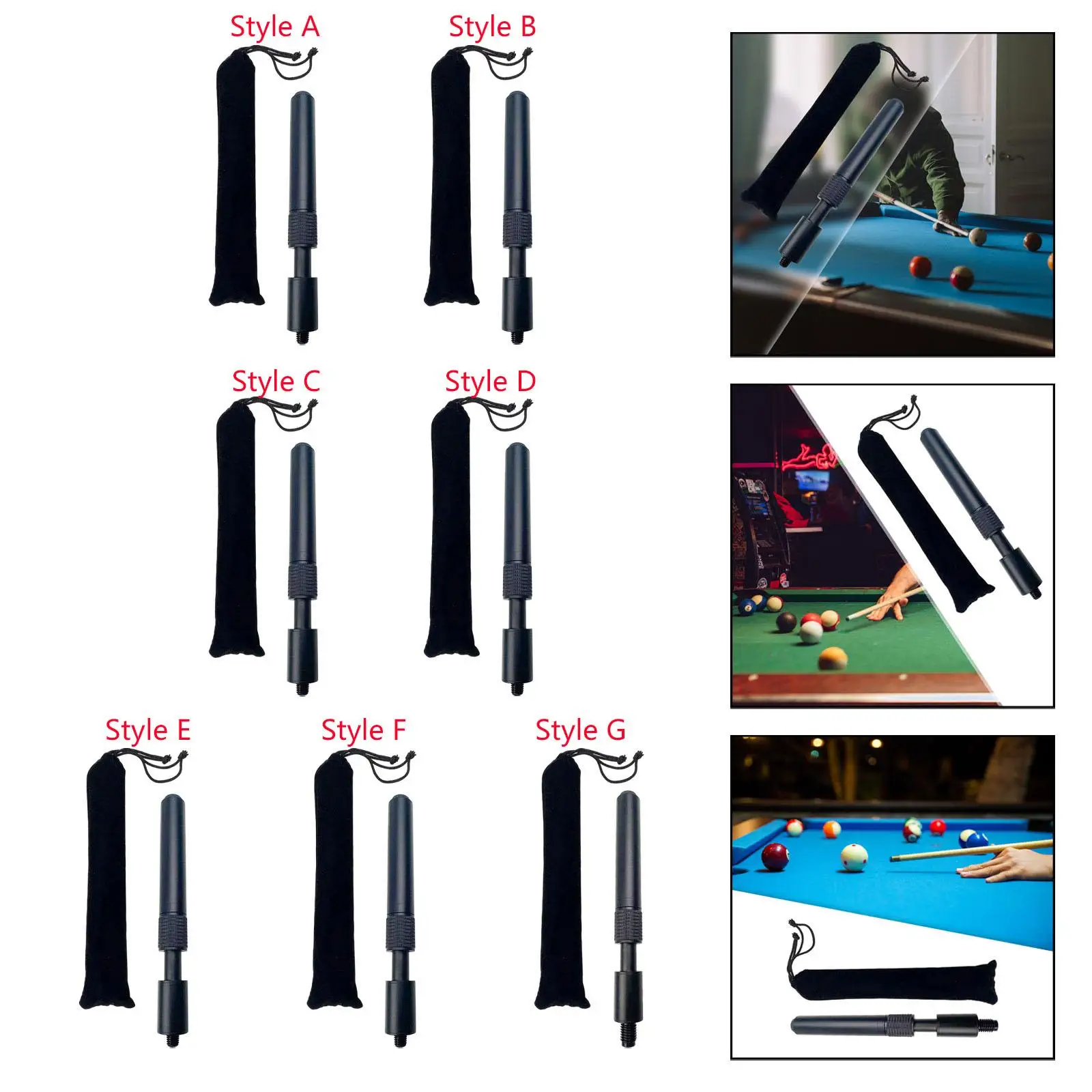 Billiards Pool Cue Extender Lengthen Tool Ultralight Snooker Cue Lengthener