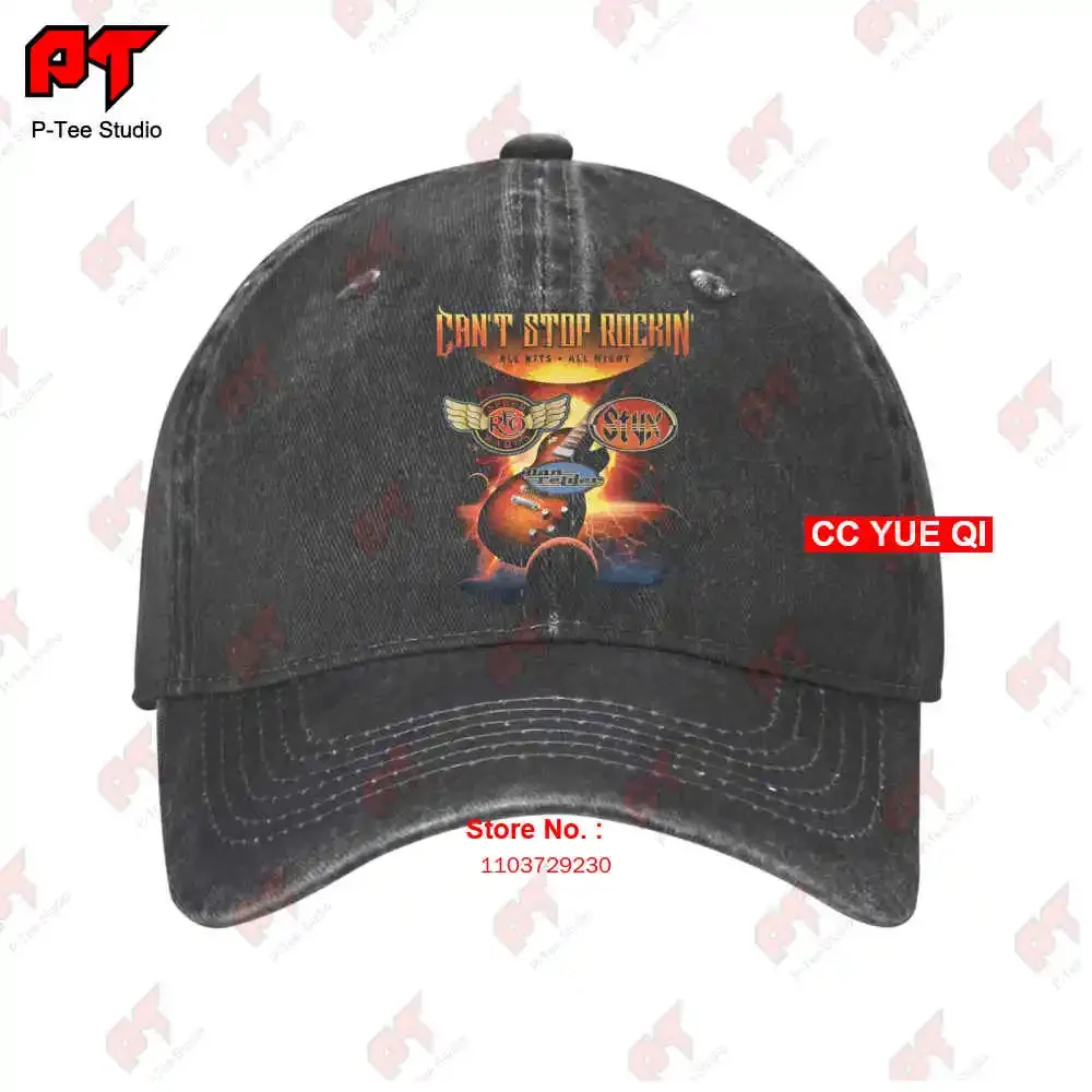 Reo Speed Wagon Styx Don Felder Cant Stop Rockin Concert -Mens-2018 Tour Baseball Caps Truck Cap Q8C8