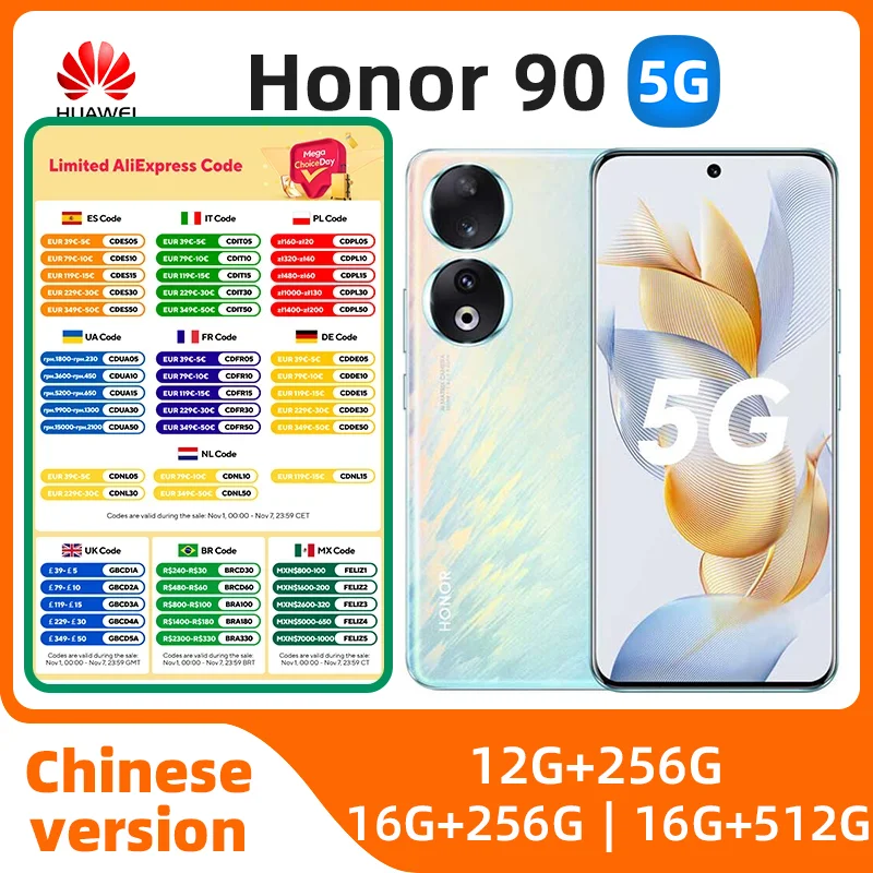 

HONOR 90 5G 6.7 inch OLED Global Version Snapdragon 7 Gen 1 200MP Ultra-Clear Camera 5000mAh 66W Supercharger 120Hz used phone