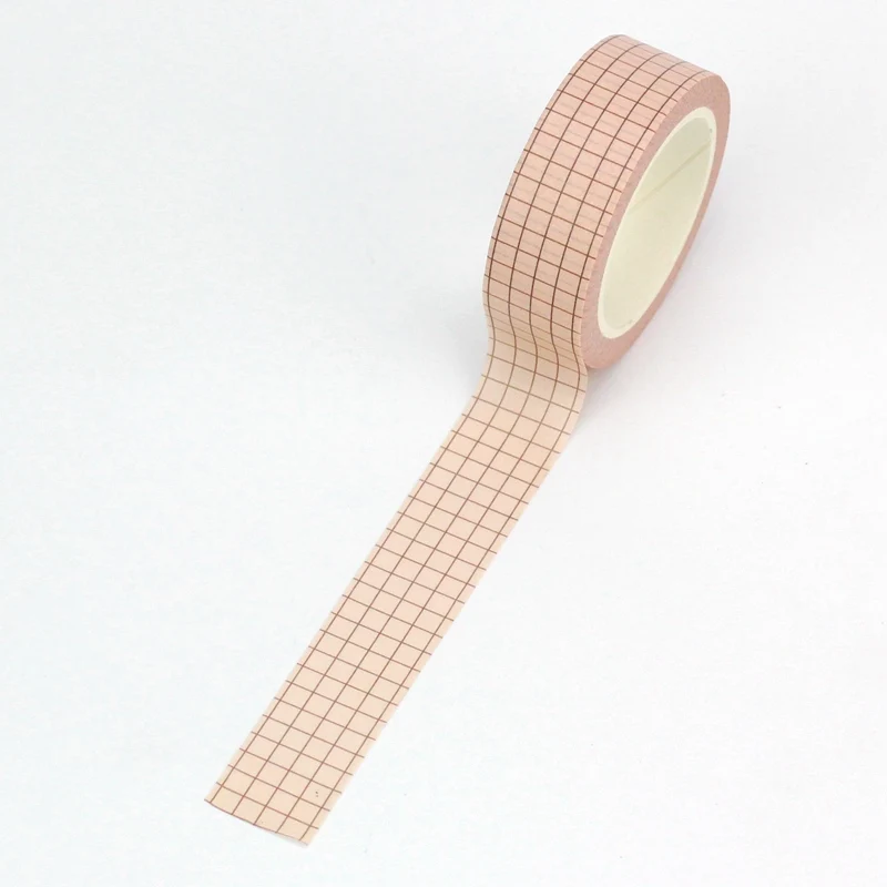 1 pz. 10M Decor Cute Dark Beige Grid Washi Tape per Planner Scrapbooking adesivi adesivi nastro adesivo Kawaii Papeleria