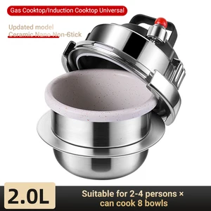 Update non-stick pressure cooker Small outdoor camp 0.8l-1.6L House Gas Induction Stove Pressure Power Cook 5 bowls of rice 8 MAIN SALES Pressure Pans - №7