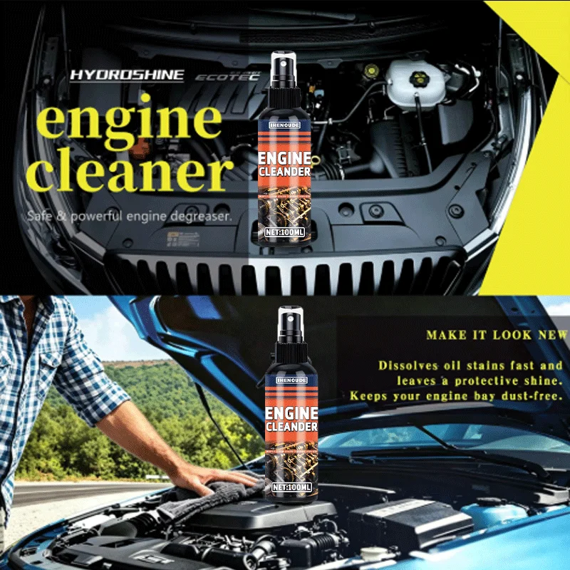 Engine Bay Cleaner Care Heavy Oil Dust Clean Spray for Car Engine Powerful Decontamination Compartment Cleaning Too