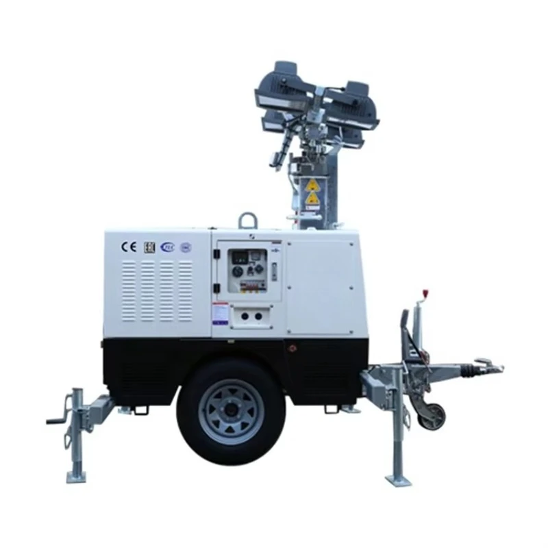 Adjustable Panel LED Mobile Light Tower With Towable Steel Trailer For Targeted High Intensity Stadium Lighting