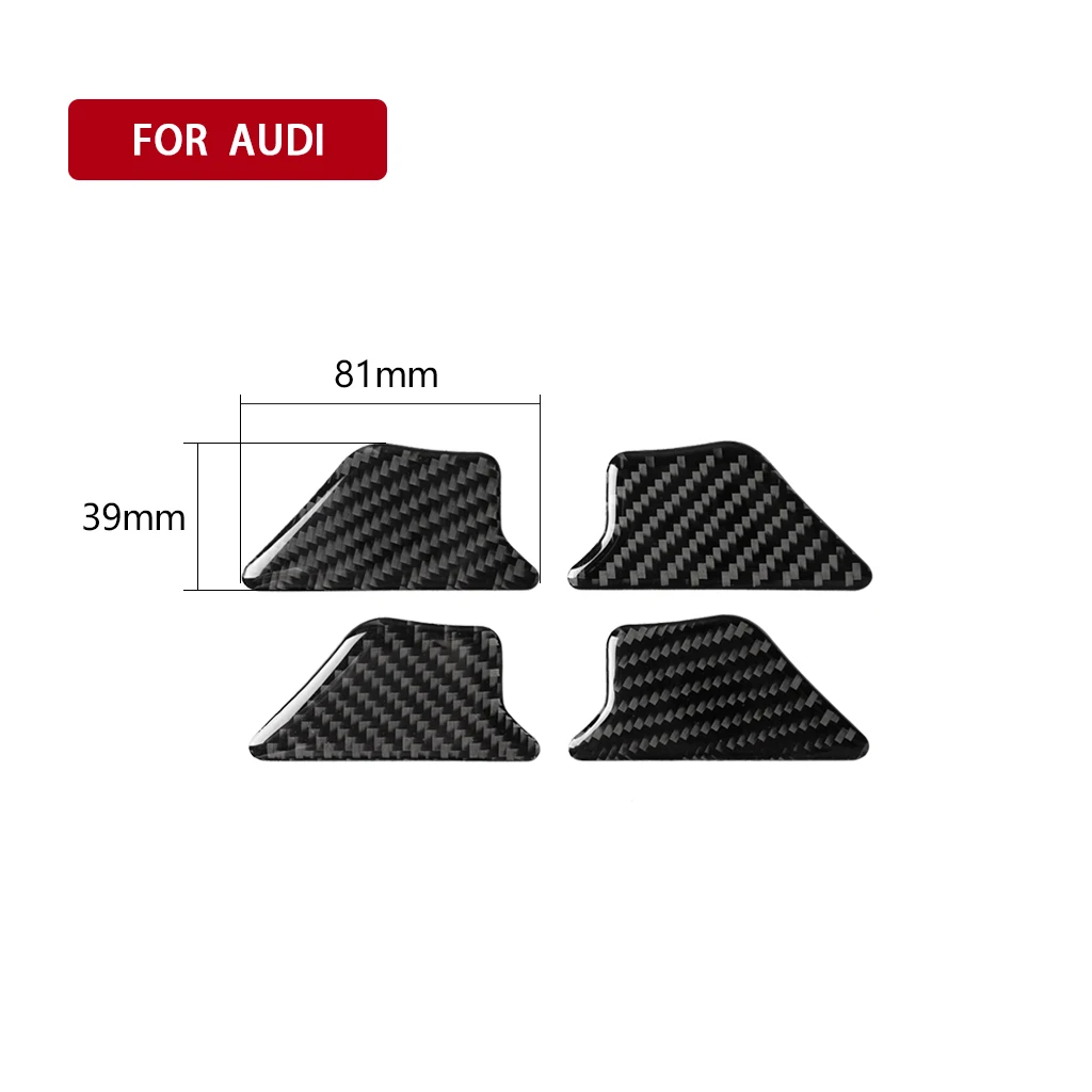 4pcs Auto Interior Carbon Fiber Car Inner Door Bowl Sticker Decoration Trim Decals Styling For Audi A3 S3 8V 2014-2019