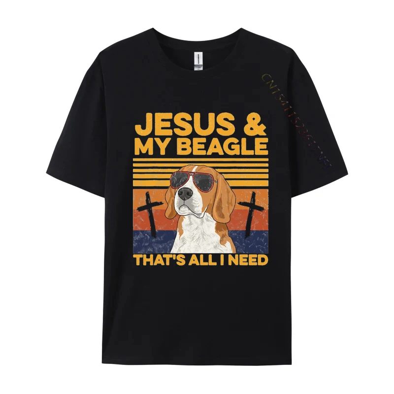 

Jesus And My Beagle T-shirt Dog Owner T-Shirt Men's 100% Cotton Designer T-Shirts Streetwear Christian Tshirt Men