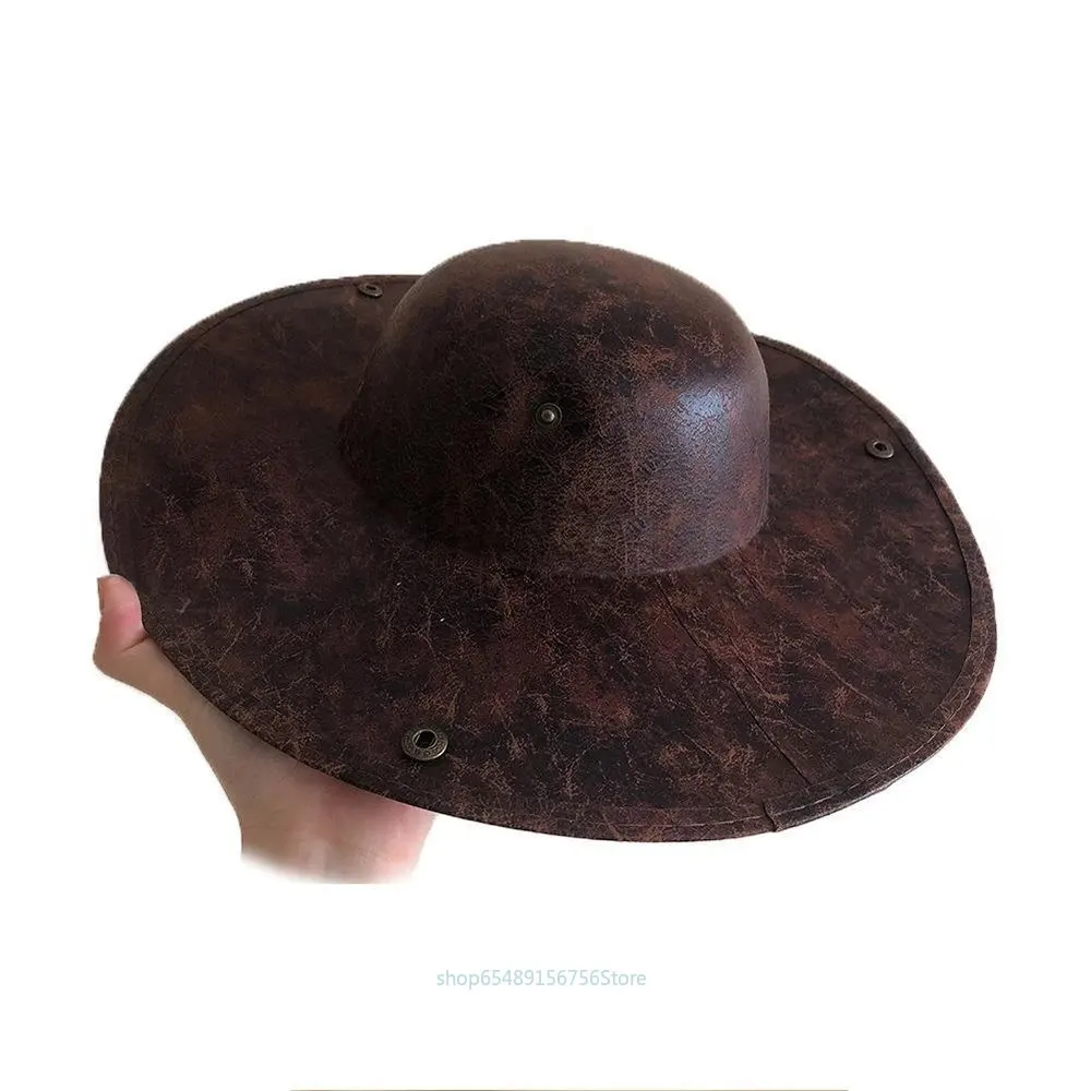 Czapka kapitana czapka piracka Jack Sparrow Cosplay Vintage Faux guzik skórzany bal przebierańców mężczyźni kobiety Tricorn kapelusz piraci Cap