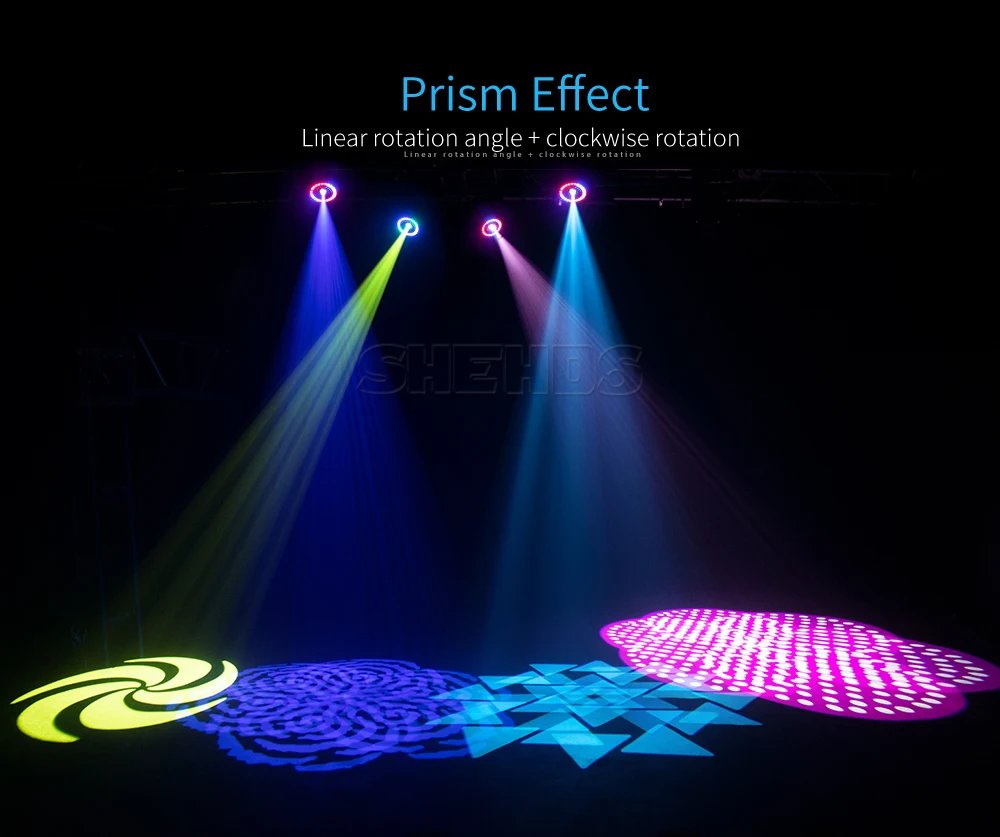 1/2PCS 100W LED Spot Lichter Mit Ring 6 Gesicht Prisma Moving Head Für Dj Party Dance disco Bühne Beleuchtung Wirkung Rotierenden Gobo – Detail 8
