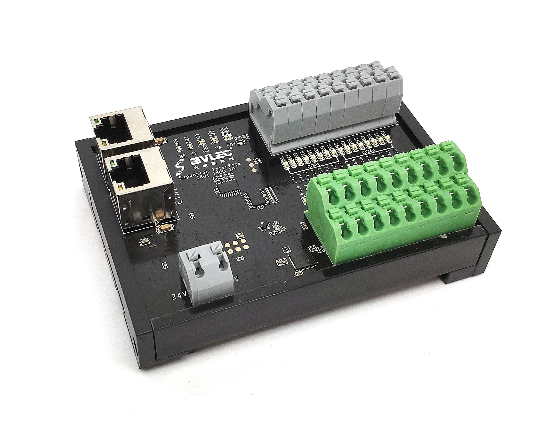 2025SVLEC IP20 Ethercat 16 DI + 16DO รีโมท Ethercat I/O โมดูลติดตั้ง 35 มม.Made in China