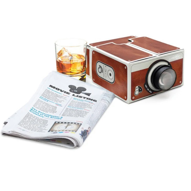 DIY 3D Projector Cardboard Mini Smartphone Projector Light Novelty Adjustable Mobile Phone Projector Portable Cinema