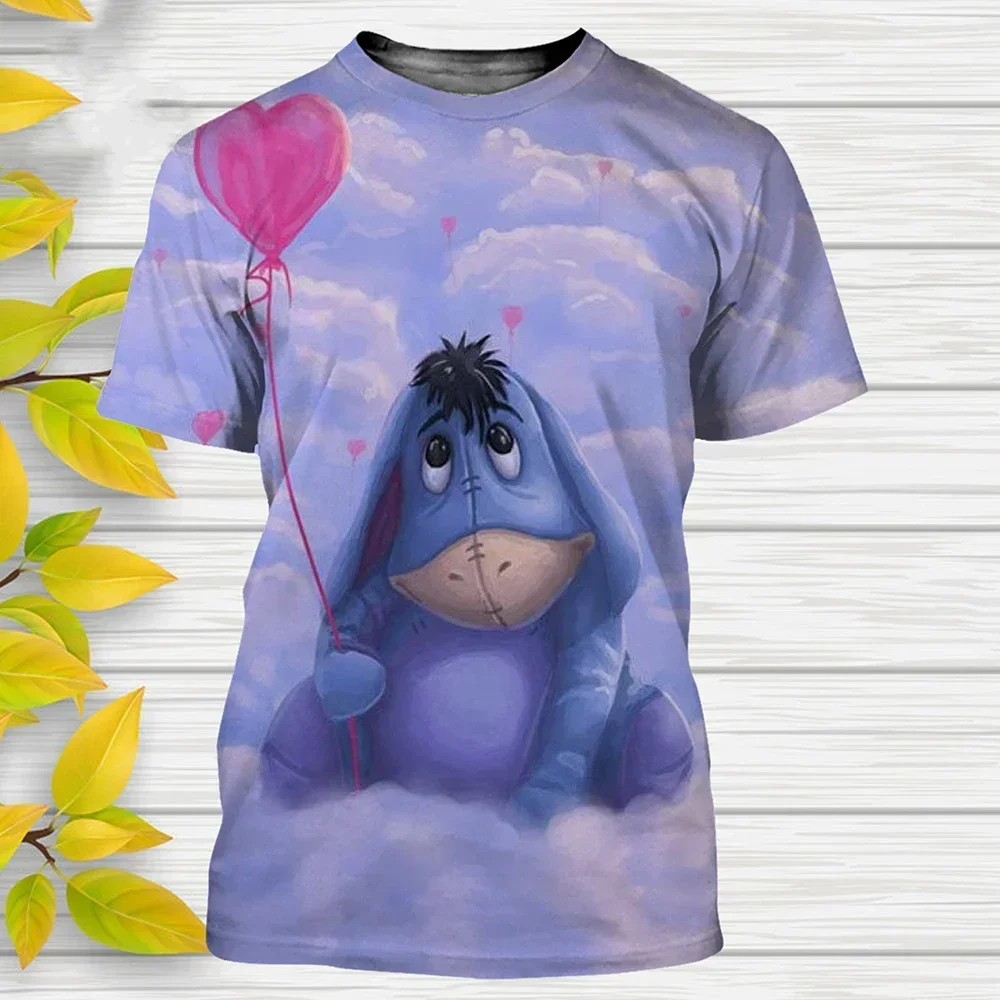 Disney Winnie The Pooh Cartoon Short Sleeve T-Shirt Men Women Casual T-Shirts Anime Tigger 3D Print Kids Tees Tops Clothing