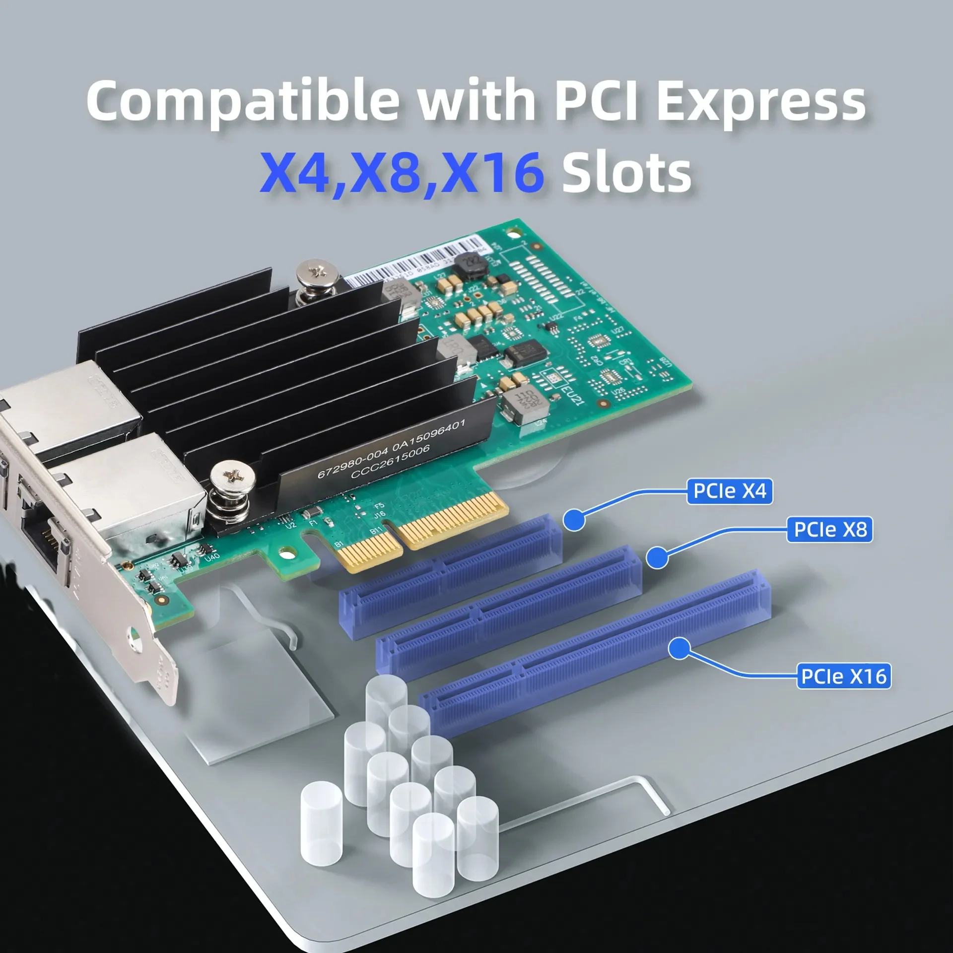 

XikeStor SKN-X550-2BT 2*10G RJ45 PCIe 3.0 x4 Network Card RJ45 Ethernet Adapter NIC for Desktop NAS Server Home Lab High Speed