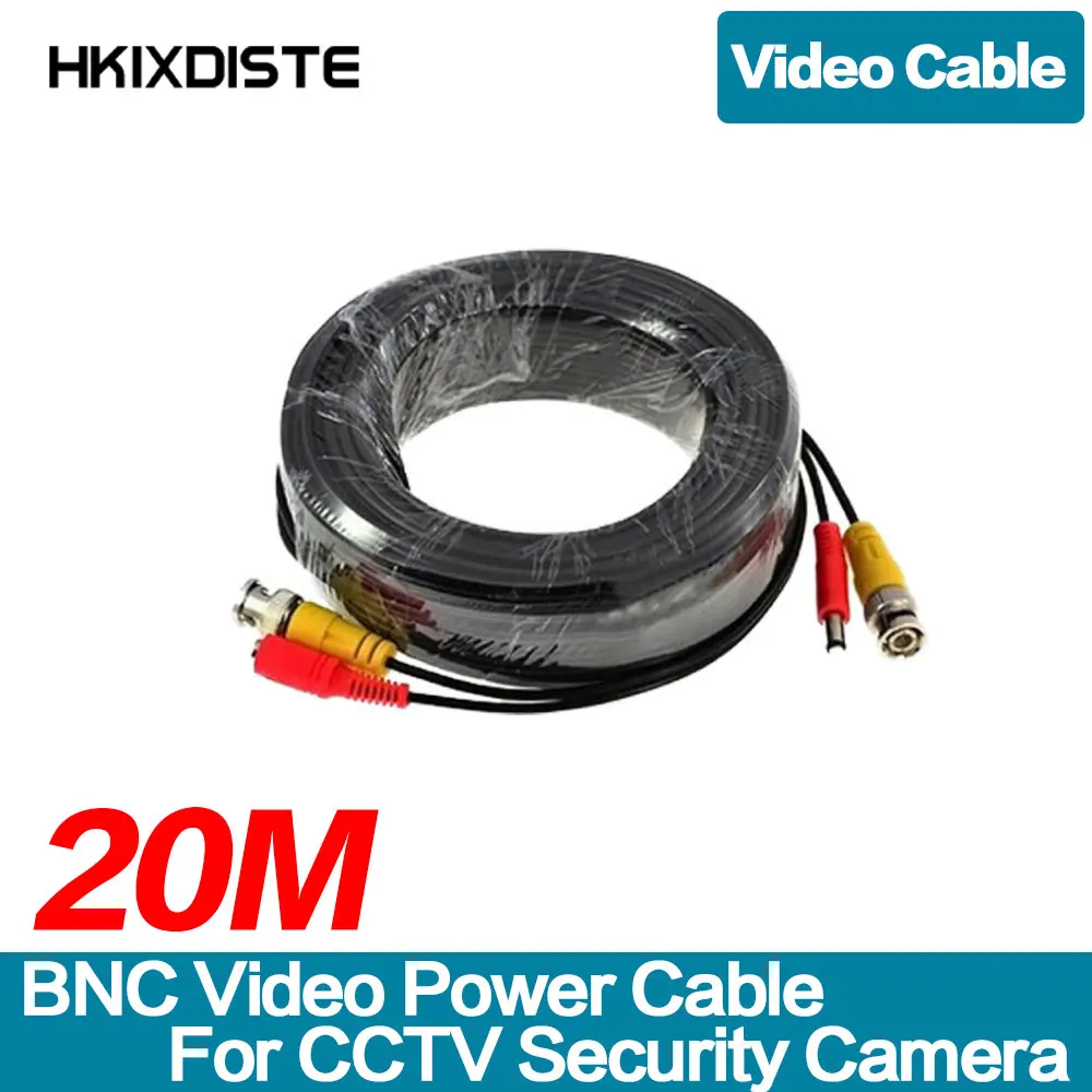 

HKIXDISTE 65ft 20M CCTV Cable BNC Video Cable Power 20M For Surveillance Security Camera DVR System Kit CCTV Accessories