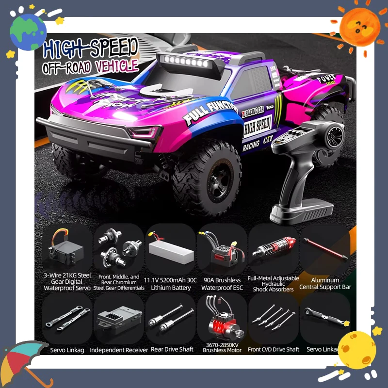 

JJRC-C8826-Yw 1:10 Scale RC Off-Road Truck 4WD High-Speed Remote Control Toy Short Large Scale Four-Wheel Drive Vehicle