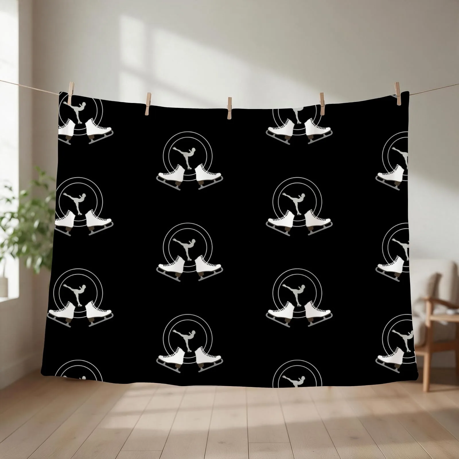 Figure skating Throw Blanket couch cozy soft plush fuzzy picnic outdoor blanket