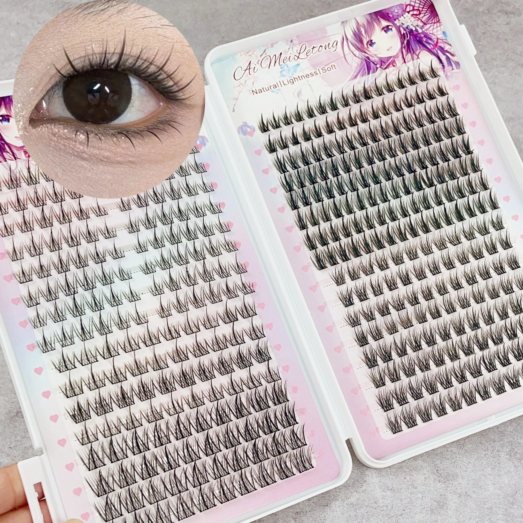 Wimpernbuch, falsche Wimpern, 16 Reihen doppelseitiger natürlicher lockiger Wimpern, 10–13 mm, wiederverwendbar/Wimpern/Weizen-falsche Wimpern