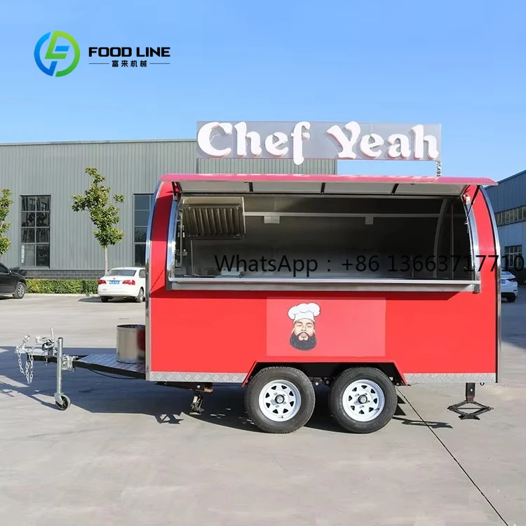 

Customized Fast Food Kiosk French Fries Bbq Food Cart Ice Cream Cart For Sale Mobile Outdoor Snack Kiosk Commercial High Quality