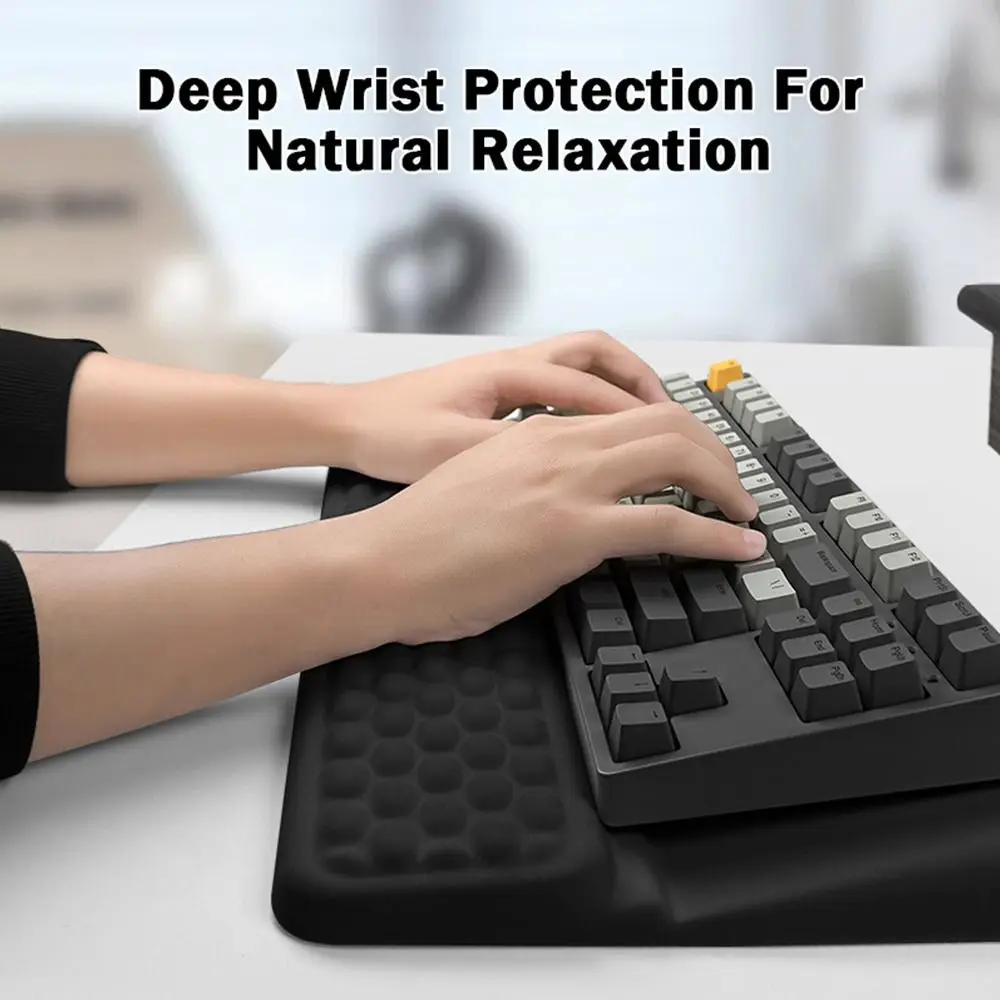 sturdy-ergonomic-computer-keyboard-stand-memory-foam-non-slip-keyboard-holder-tilted-breathable-keyboard-riser-for-easy-typing