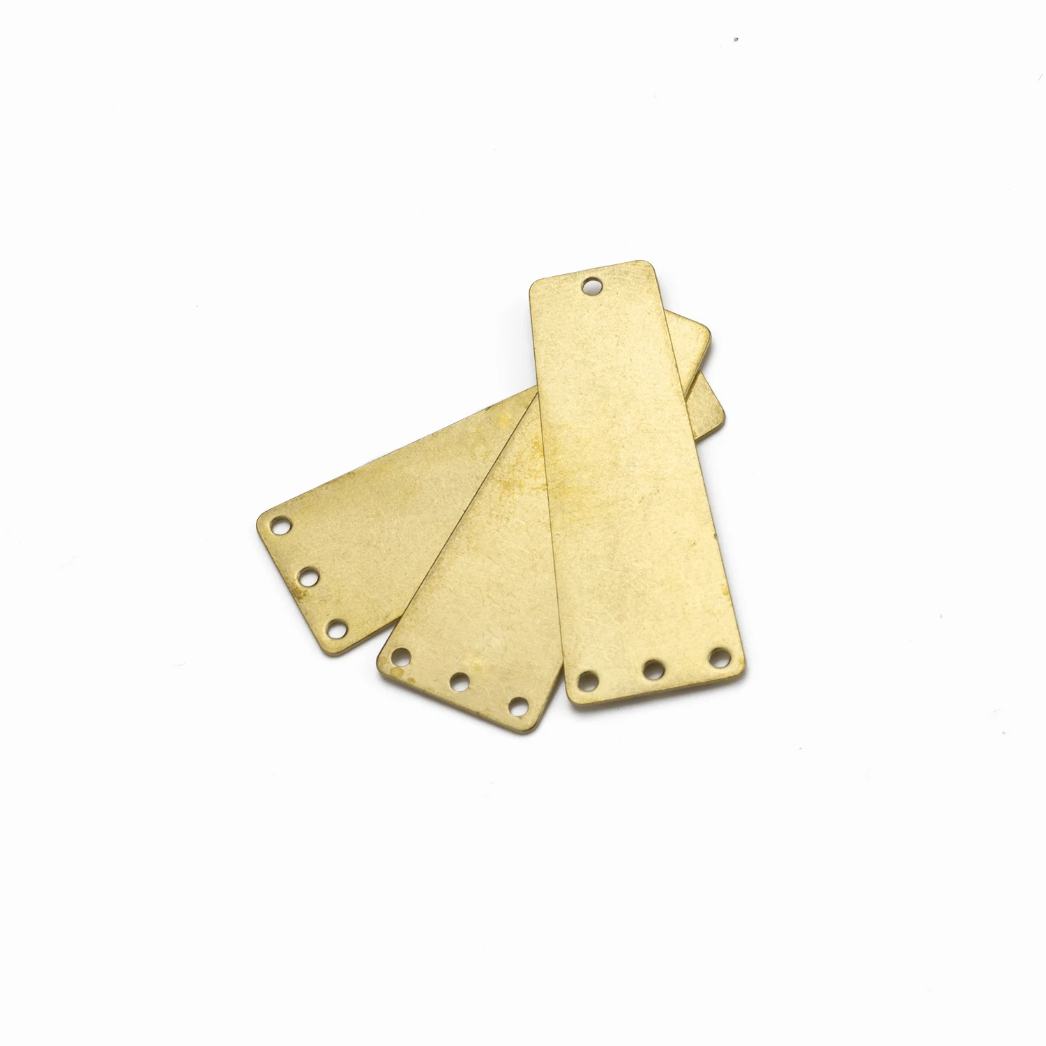 10Pcs Brass Trapezoid Charms Geometric Connectors 3 Holes Pendant Diy For Earrings Jewelry Bracelet Making Supplies