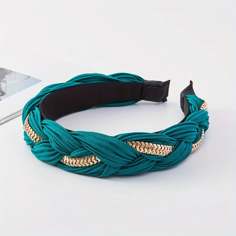 

Wholesale Wide Side Crinkle Cloth Headband – Multi-Layer Cross Knot Braid Style Hair Accessory for Women, Bulk Fashion Headwear