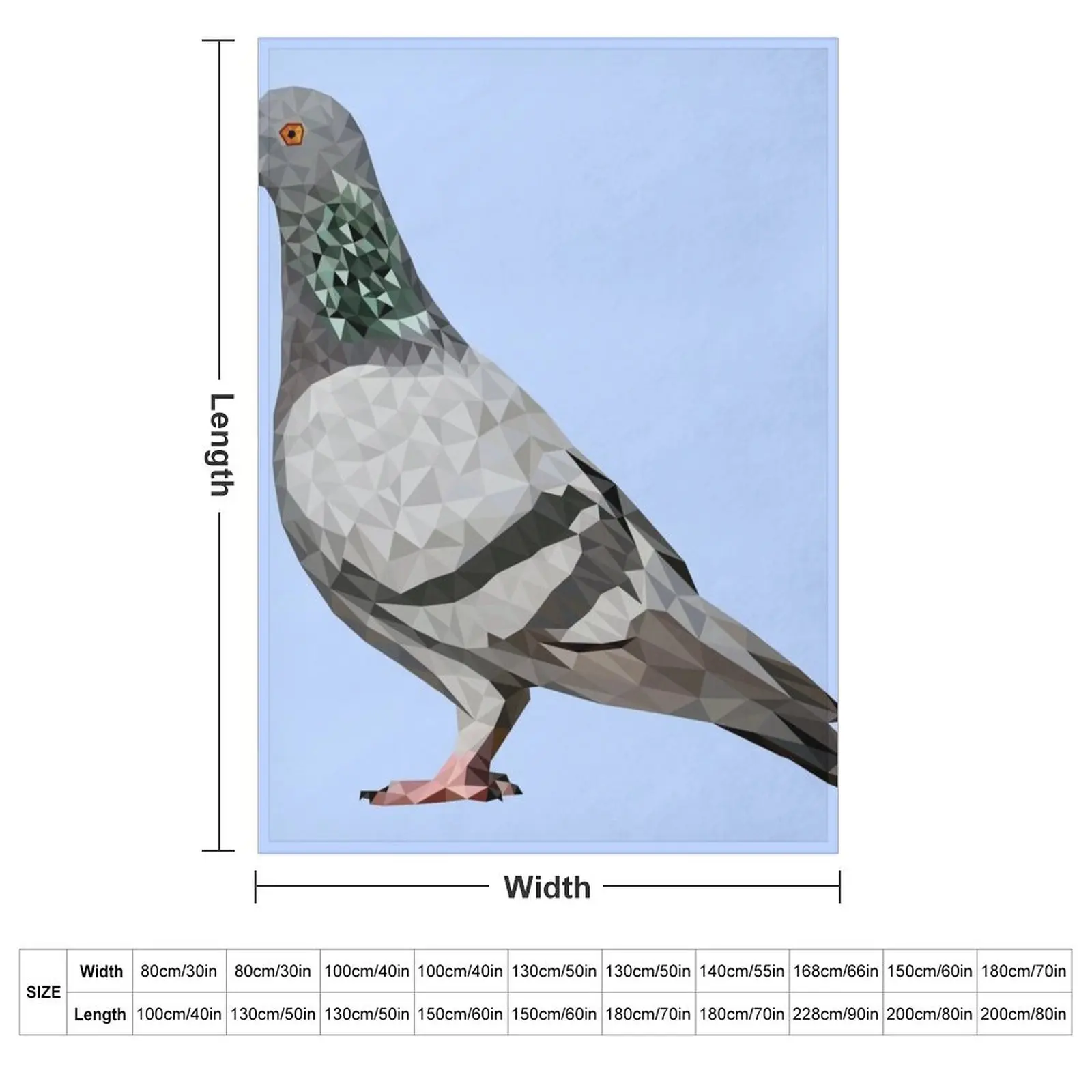 Pigeon - Low Poly Throw Blanket for sofa Blankets For Baby Decorative Throw Polar Luxury Throw Heavy Blankets