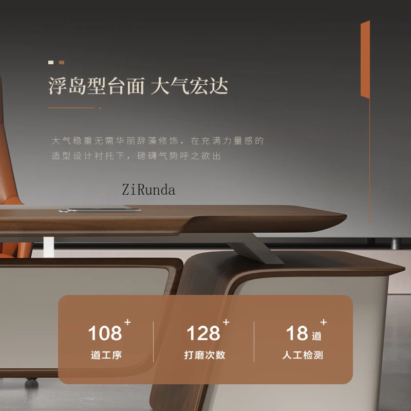   Mesa chefe simples e moderna mesa de móveis de escritório e mesa combinada de cadeiras