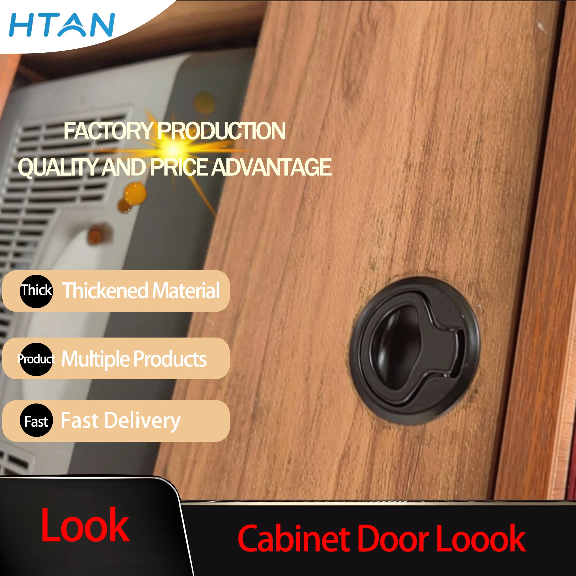 

4pcs Commercial Industrial Plastic Press Embedded Concealed Handle Lock for RV Trailer Toolbox Panel Electrical