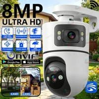 Cámara de Vigilancia Wifi YOOSEE de 8MP, Cámara IP PTZ Inalámbrica de Seguridad, Lente Dual, Audio Bidireccional, Onvif, Zoom 10X, Monitor de Seguridad CCTV