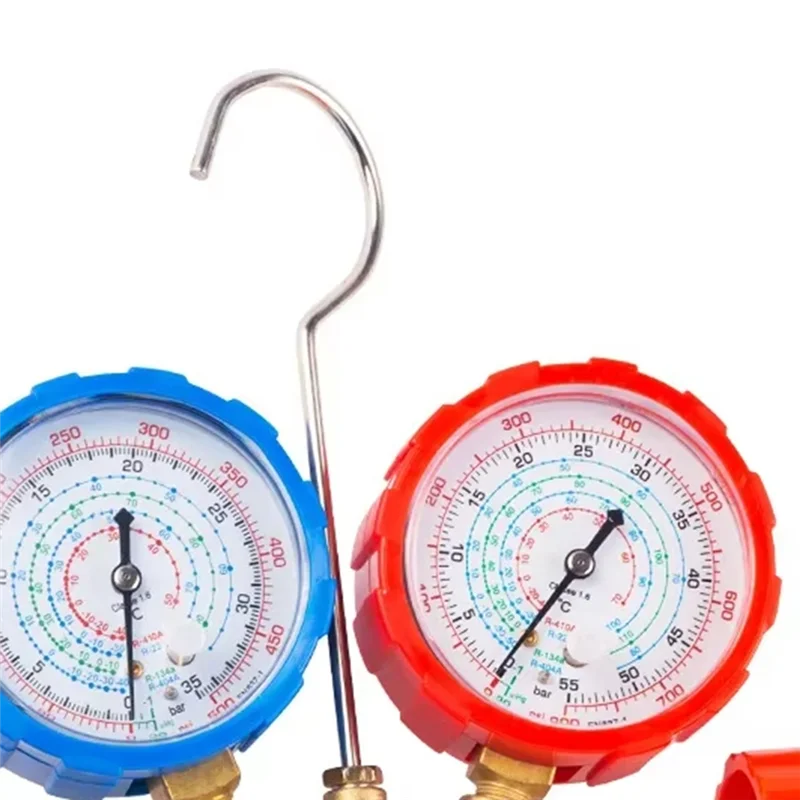 

A65P-R410a 3-ходовой диагностический коллектор переменного тока, полный комплект для R134A R410A R22 с переходниками для шлангов, быстроразъемными соединителями и можно красить