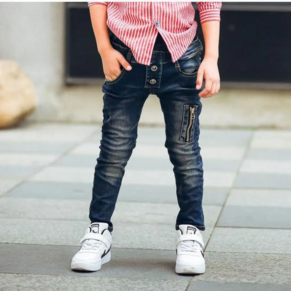 Male child jeans spring 2024 child trousers children\'s clothing fashion wild boy pants