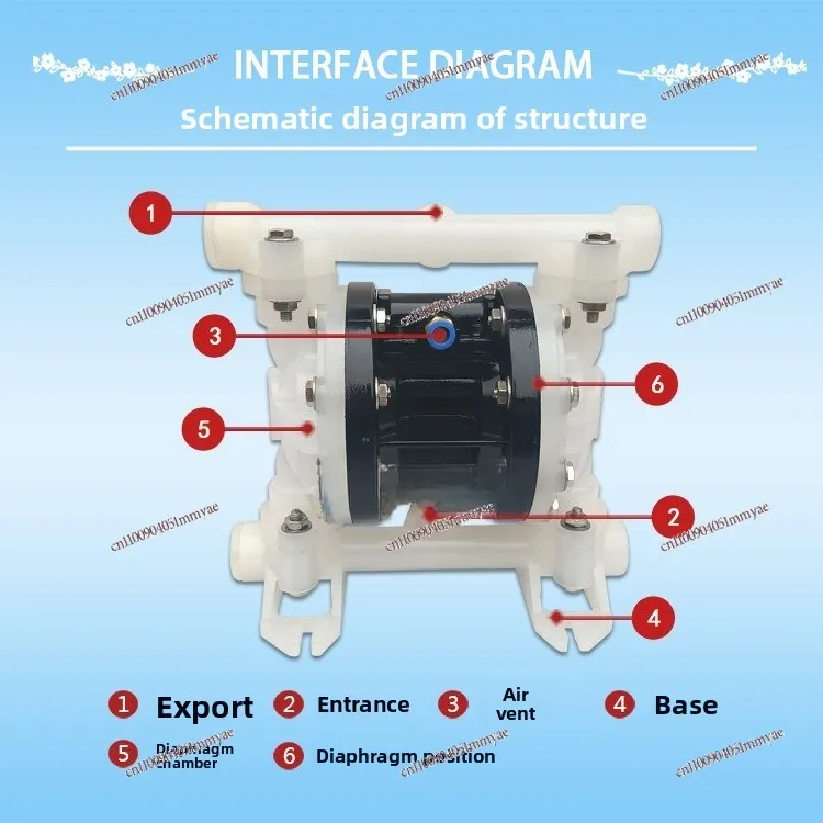 Pneumatic diaphragm pump acid and alkali resistant plastic chemical plating