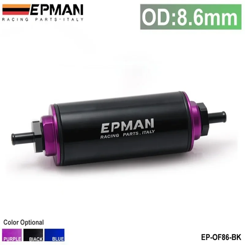 EPMAN Uniwersalny 100 mikronów 8,6 mm Aluminiowy filtr paliwa o wysokim przepływie do samochodów ciężarowych EP-OF86