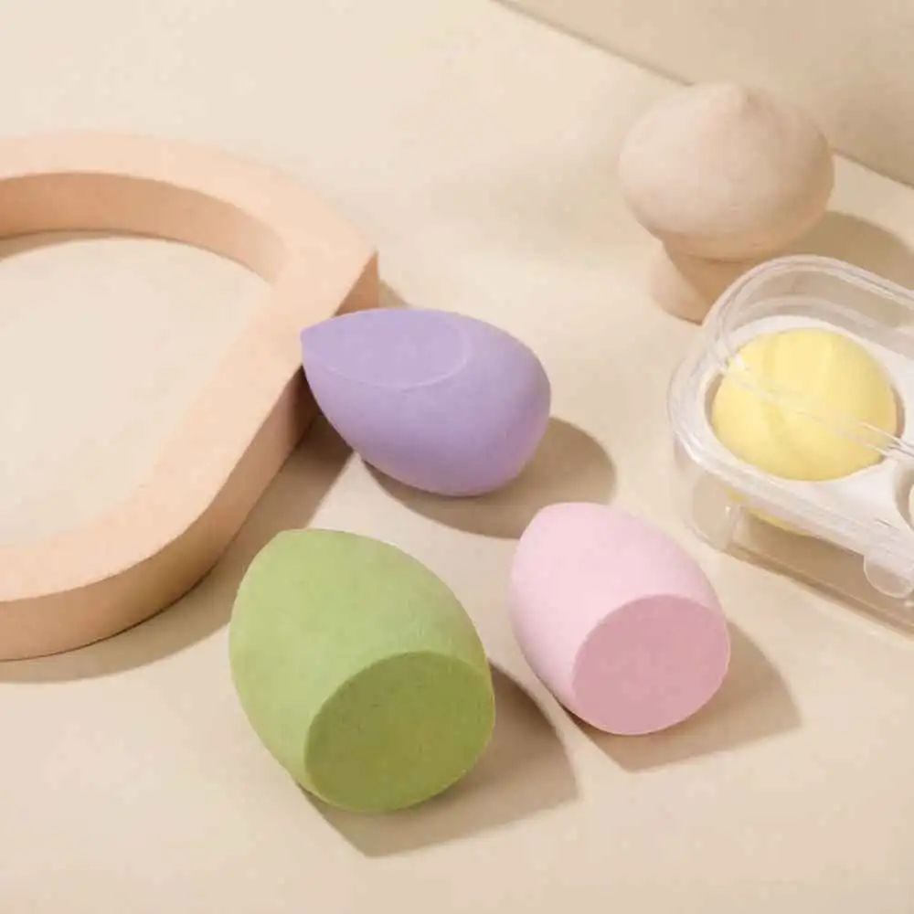 4pcs Sponge Powder Beauty Cosmetic Egg Foundation Make Up Sponge Makeup Puff Dry and Wet Combined Powder Puff Bevel Cut
