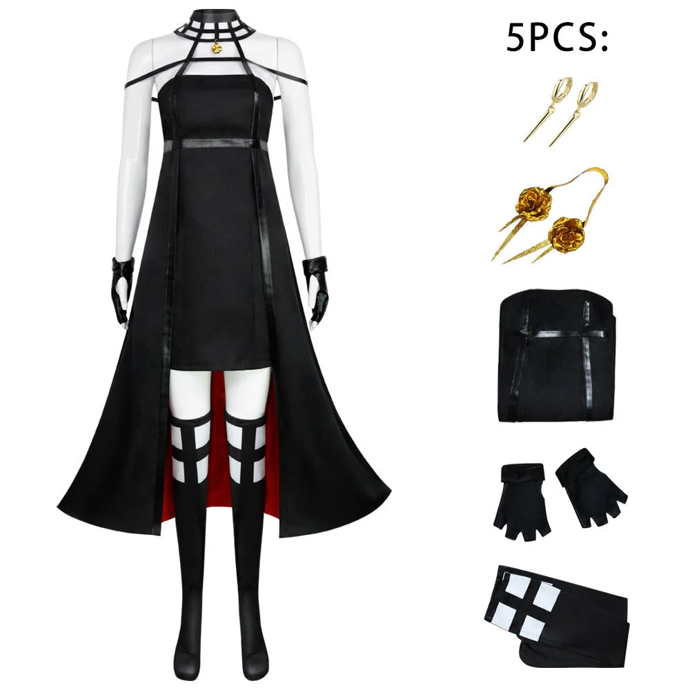 Disfraz de Cosplay de Anime Spy X Family, traje verde Crepúsculo de pareja asesina, Loid Forger Yor Forger, vestido negro, ropa de fiesta de