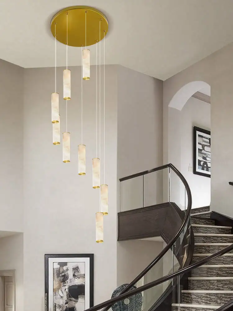 

Modern LED Long Hanging Lamp Staircase Chandelier Villa stair Lighting Luxury Pendant Lights Duplex Loft High Ceiling Chandelier
