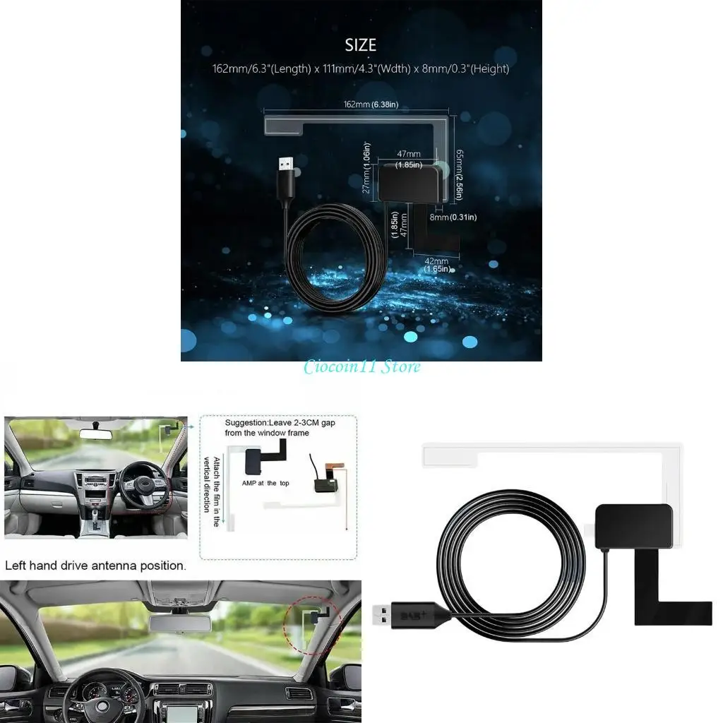 

Y1UB Reliable HiFi DAB+ Car Radio Receiver USB Connection with Integrated SMA Antenna
