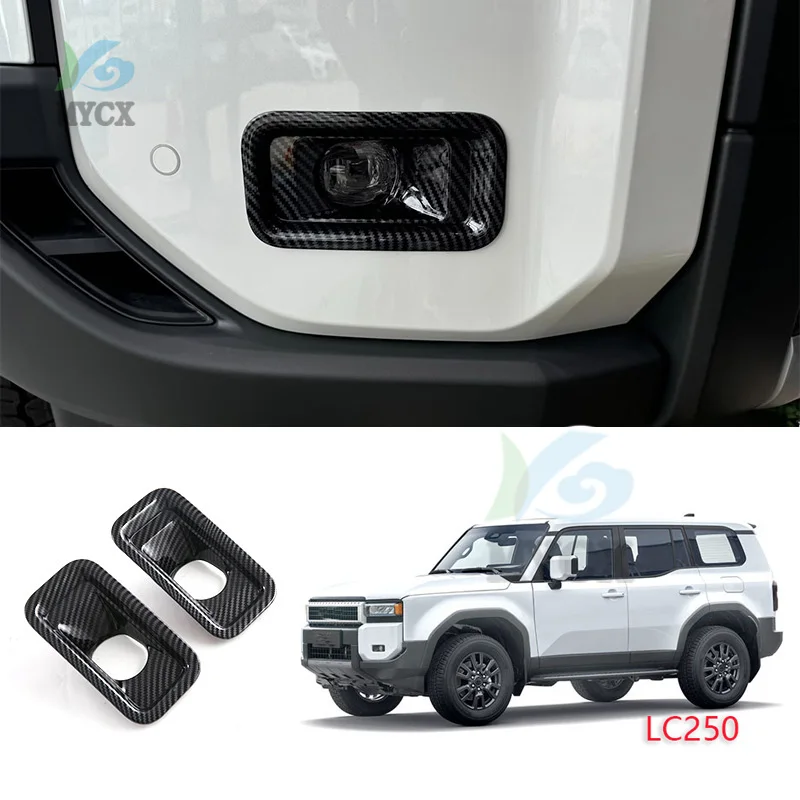 

For Toyota Land Cruiser 250 LC250 Prado 2024 Car Front Fog Light Cover Head Lamp Frame Trim Styling Protector Bumper Accessories