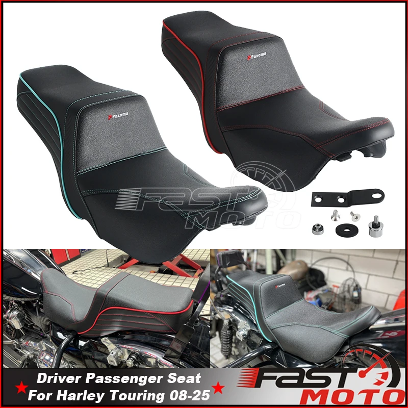 Motorcycle Driver Passenger Seat Front Rear Two Up Cushion Seat For Harley Road Glide Limited CVO ST FLTRXST 22-23 FLTRUSE FLTR