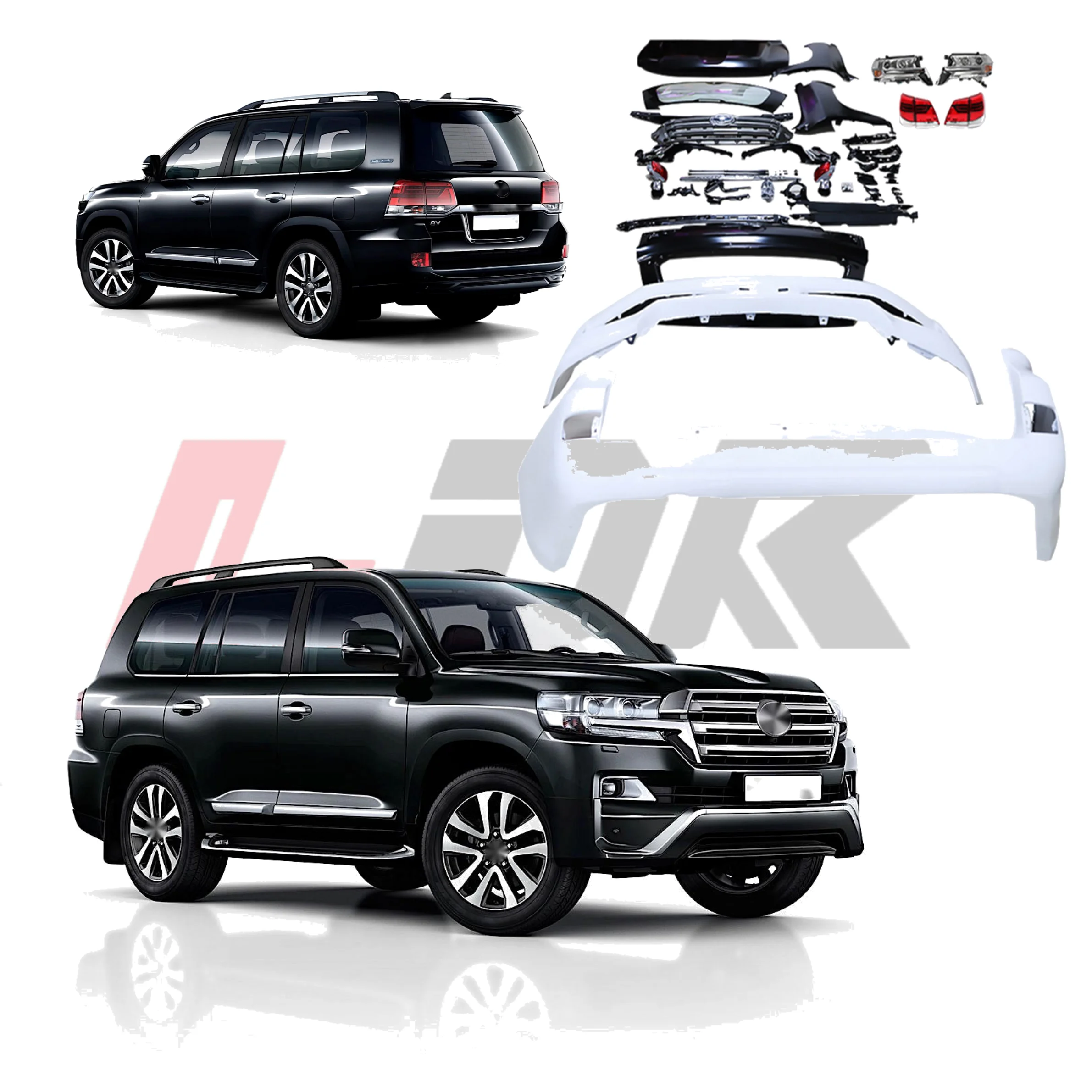 

Для Land Cruiser 2008-2015 LC200 Bodykit для подтяжки лица, новая внешняя модификация бампера, автомобильные аксессуары, стиль 2016+