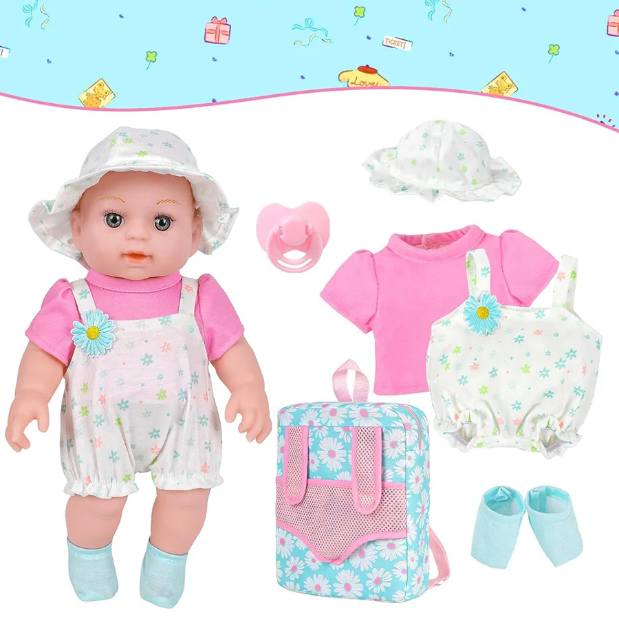 12 "/30CM 소녀 아기 인형 배낭 캐리어 Playset 액세서리와 다시 태어난 아기 인형 의류 세트 아기 유아 어린이를위한 장난감 선물
